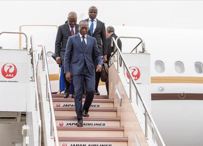 Patrice Talon, président du Bénin descendant de l'avion (Image d'archives)